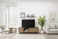 GDFStudio Allen Contemporary 63 Wood TV Stand with Storage Cubbies