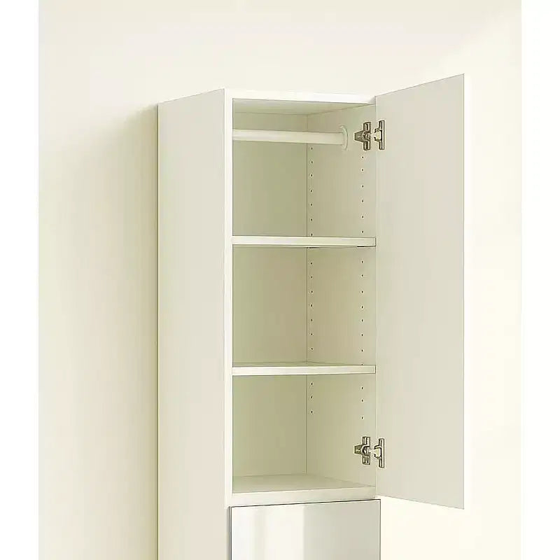 Armadio bianco modulare a torre Slim con specchio – 3 ante, Unità singola