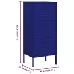 Cassettiera in acciaio a 3 cassetti blu navy