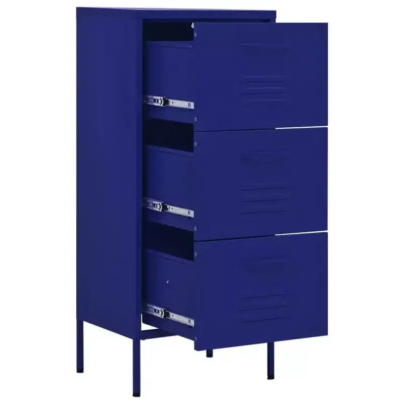 Cassettiera in acciaio a 3 cassetti blu navy