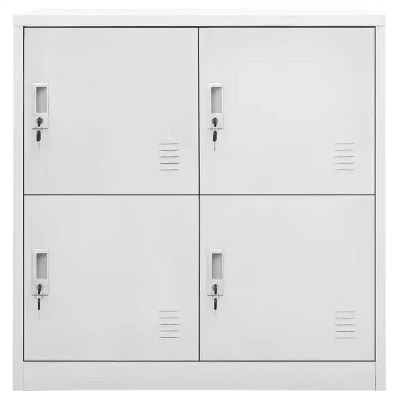 Armadietto spogliatoio in acciaio grigio chiaro e rosso con 4 ante, set da 2