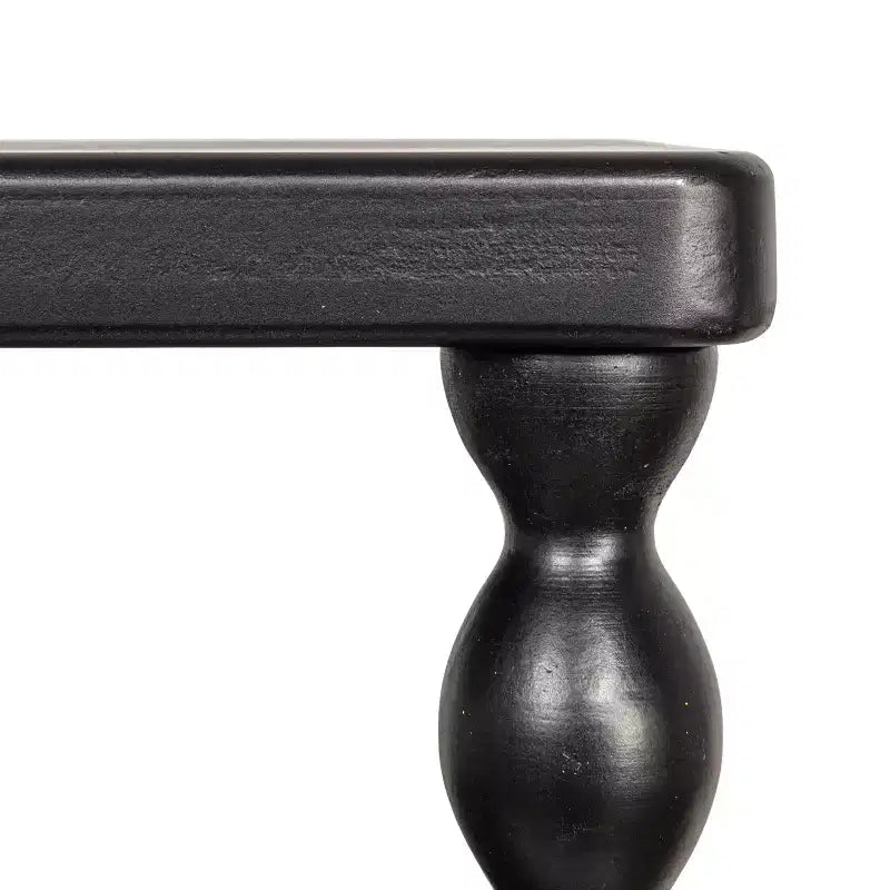 Tavolino d'appoggio rettangolare a 3 ripiani con gambe a fuso nere/noce – Montaggio da 1 persona