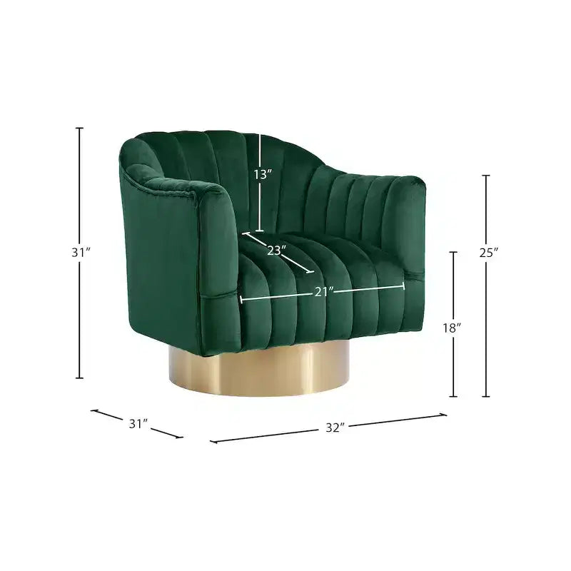 Poltrona girevole d'accento in velluto – Nera / Verde / Grigia / Blu scuro / Rosa, 1 posto