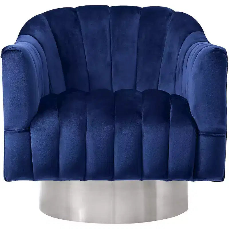 Poltrona girevole d'accento in velluto – Nera / Verde / Grigia / Blu scuro / Rosa, 1 posto