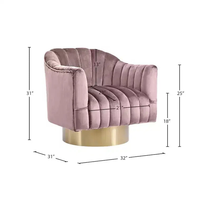 Poltrona girevole d'accento in velluto – Nera / Verde / Grigia / Blu scuro / Rosa, 1 posto