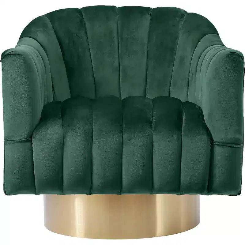 Poltrona girevole d'accento in velluto – Nera / Verde / Grigia / Blu scuro / Rosa, 1 posto