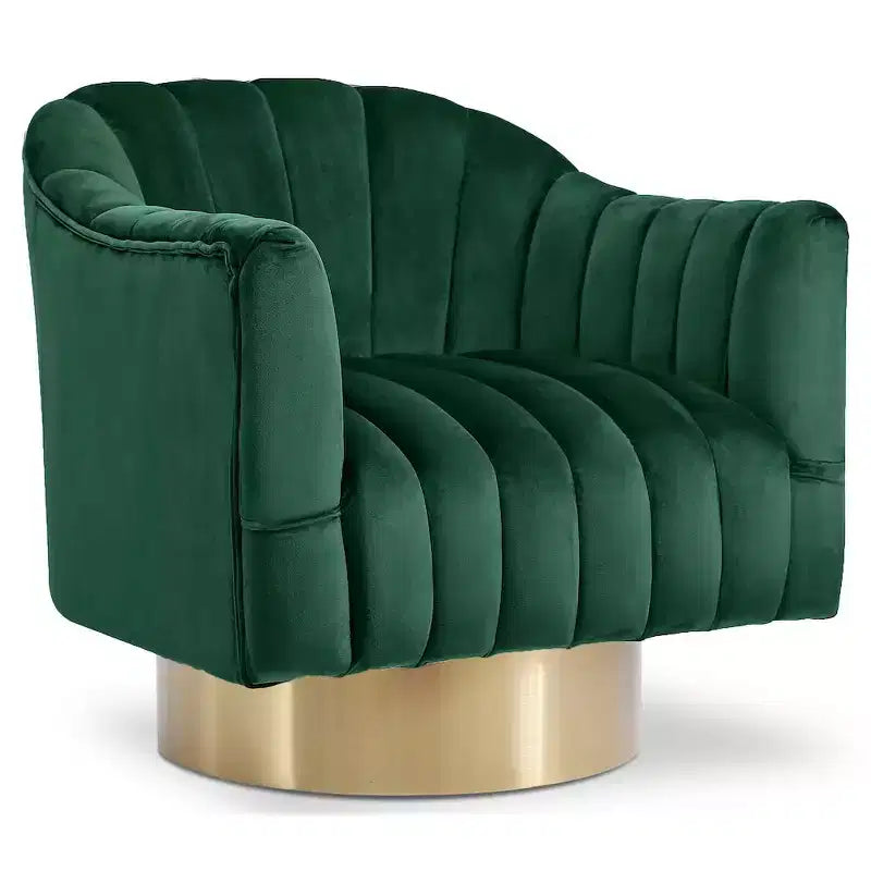Poltrona girevole d'accento in velluto – Nera / Verde / Grigia / Blu scuro / Rosa, 1 posto