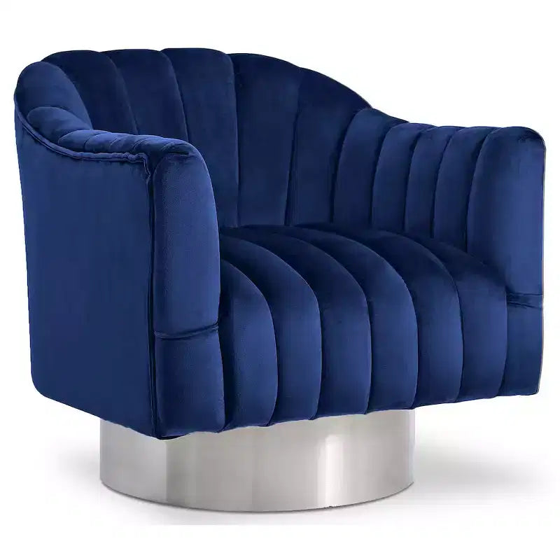 Poltrona girevole d'accento in velluto – Nera / Verde / Grigia / Blu scuro / Rosa, 1 posto