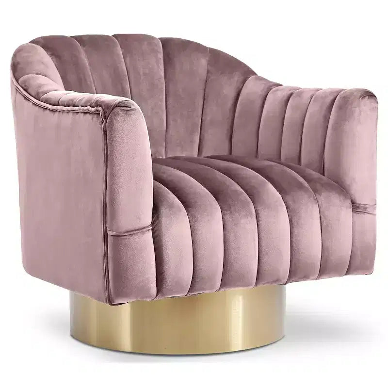 Poltrona girevole d'accento in velluto – Nera / Verde / Grigia / Blu scuro / Rosa, 1 posto
