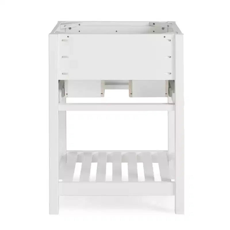Base per lavabo singolo da 24" bianca, cassetti a chiusura ammortizzata, legno di pino