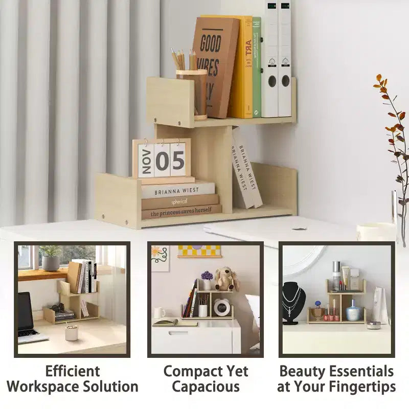 Organizzatore da scrivania a 3 ripiani – Espresso/Rovere, Singolo