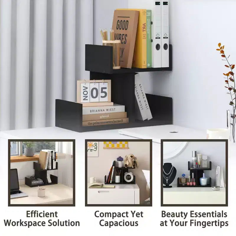 Organizzatore da scrivania a 3 ripiani – Espresso/Rovere, Singolo