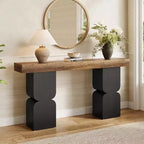 Lantine 63Console Table, Heavy-Duty Look, Modern Entryway Furniture for Living Room, Hallway, Foyer, Brown & Black