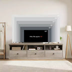 Mobile TV in nero / grigio / bianco / legno per TV fino a 80" – Unità singola con cassetto e ripiani aperti