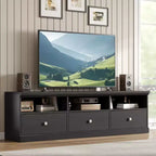 Mobile TV in nero / grigio / bianco / legno per TV fino a 80" – Unità singola con cassetto e ripiani aperti