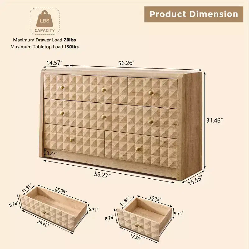 Cassettiera Nera/Naturale a 5 o 8 Cassetti – Comò in Legno per 1-2 Utenti