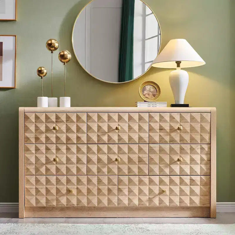 Cassettiera Nera/Naturale a 5 o 8 Cassetti – Comò in Legno per 1-2 Utenti