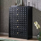 Cassettiera Nera/Naturale a 5 o 8 Cassetti – Comò in Legno per 1-2 Utenti