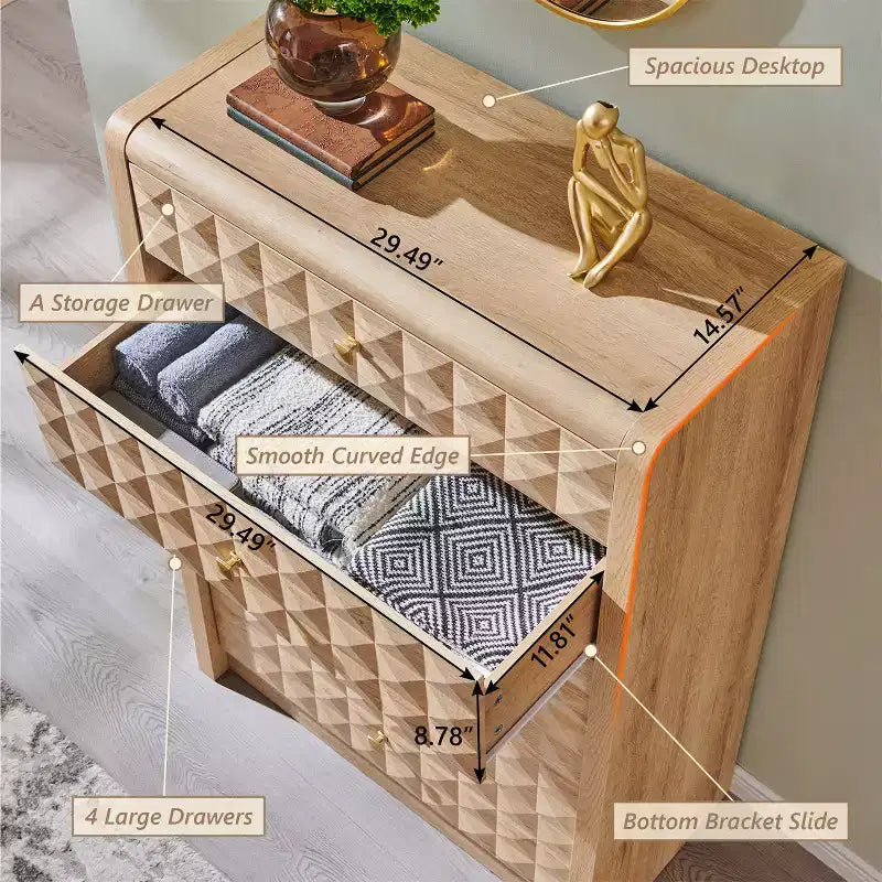 Cassettiera Nera/Naturale a 5 o 8 Cassetti – Comò in Legno per 1-2 Utenti