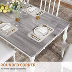 Tavolo da pranzo da 200 cm stile rustico, colore retrò/grigio lavato, base a croce, 6-8 posti
