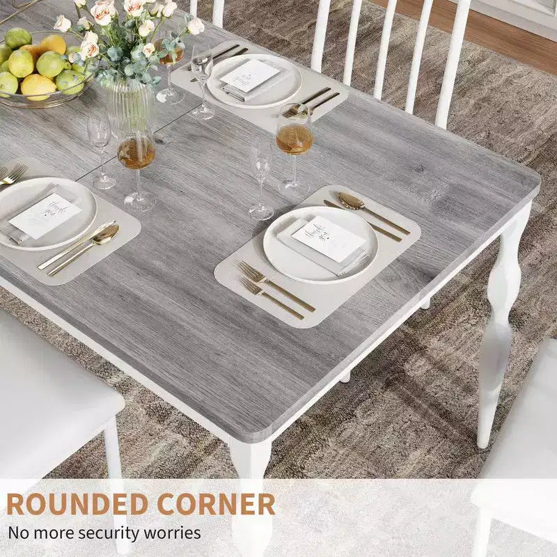 Tavolo da pranzo da 200 cm stile rustico, colore retrò/grigio lavato, base a croce, 6-8 posti