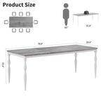 Tavolo da pranzo da 200 cm stile rustico, colore retrò/grigio lavato, base a croce, 6-8 posti