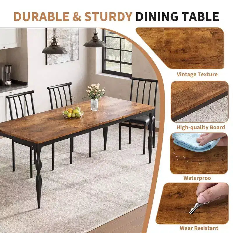 Tavolo da pranzo da 200 cm stile rustico, colore retrò/grigio lavato, base a croce, 6-8 posti