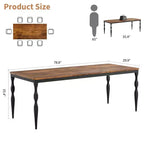 Tavolo da pranzo da 200 cm stile rustico, colore retrò/grigio lavato, base a croce, 6-8 posti