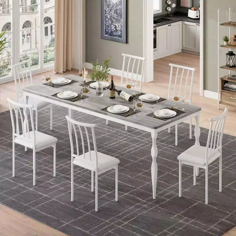 Tavolo da pranzo da 200 cm stile rustico, colore retrò/grigio lavato, base a croce, 6-8 posti