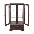 Vetrina retrò con luce, singola, colore Nero / Marrone / Bianco / Rovere chiaro / Arancione
