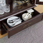 Vetrina retrò con luce, singola, colore Nero / Marrone / Bianco / Rovere chiaro / Arancione