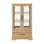 Vetrina retrò con luce, singola, colore Nero / Marrone / Bianco / Rovere chiaro / Arancione