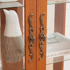 Vetrina retrò con luce, singola, colore Nero / Marrone / Bianco / Rovere chiaro / Arancione