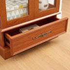 Vetrina retrò con luce, singola, colore Nero / Marrone / Bianco / Rovere chiaro / Arancione