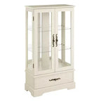 Vetrina retrò con luce, singola, colore Nero / Marrone / Bianco / Rovere chiaro / Arancione