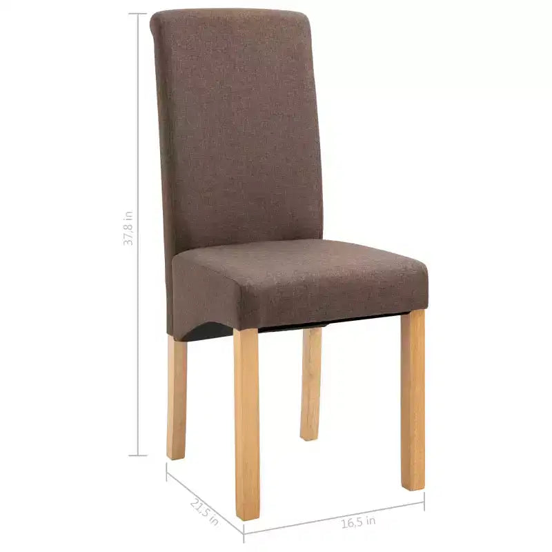 Sedia da pranzo in tessuto, schienale alto senza braccioli, set da 2 (Nero / Marrone / Grigio / Verde / Tortora)