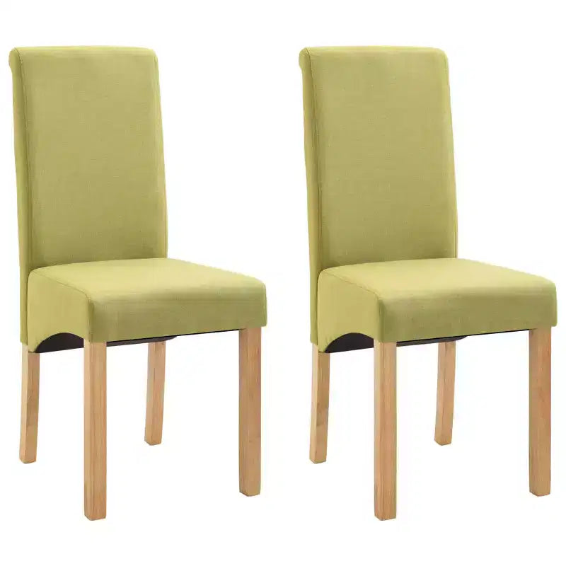 Sedia da pranzo in tessuto, schienale alto senza braccioli, set da 2 (Nero / Marrone / Grigio / Verde / Tortora)