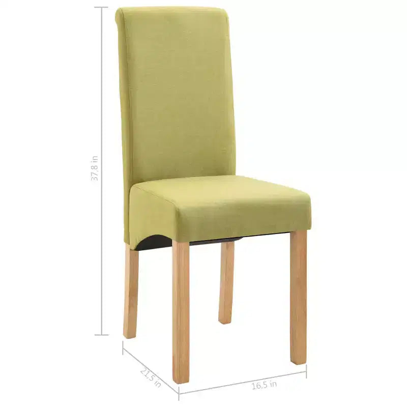 Sedia da pranzo in tessuto, schienale alto senza braccioli, set da 2 (Nero / Marrone / Grigio / Verde / Tortora)