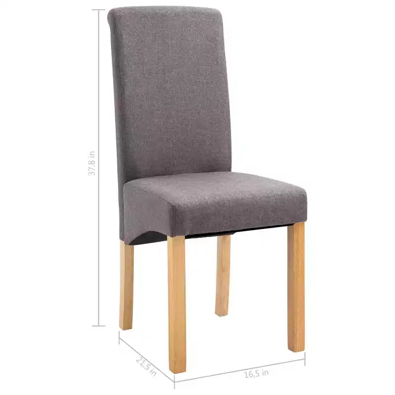 Sedia da pranzo in tessuto, schienale alto senza braccioli, set da 2 (Nero / Marrone / Grigio / Verde / Tortora)