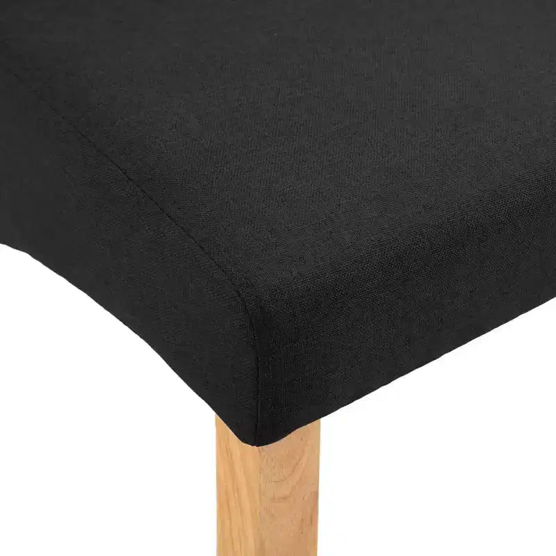 Sedia da pranzo in tessuto, schienale alto senza braccioli, set da 2 (Nero / Marrone / Grigio / Verde / Tortora)