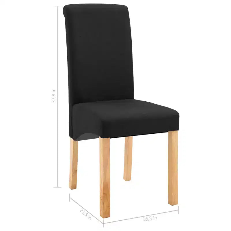 Sedia da pranzo in tessuto, schienale alto senza braccioli, set da 2 (Nero / Marrone / Grigio / Verde / Tortora)
