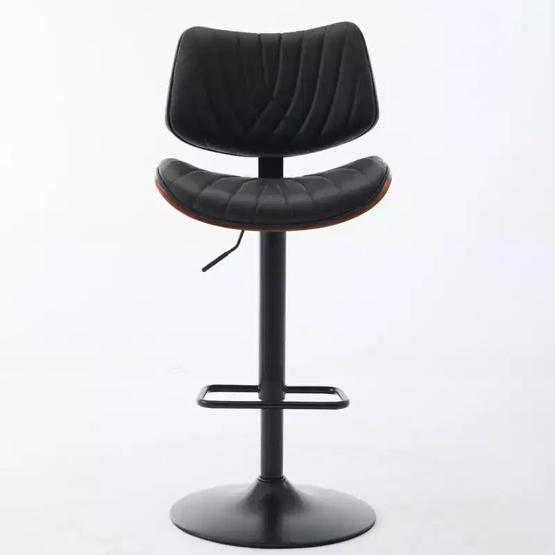 Sgabello da bar girevole beige/nero, altezza regolabile, pelle PU, 1 posto