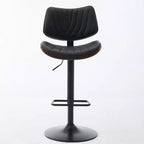 Sgabello da bar girevole beige/nero, altezza regolabile, pelle PU, 1 posto