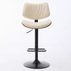 Sgabello da bar girevole beige/nero, altezza regolabile, pelle PU, 1 posto