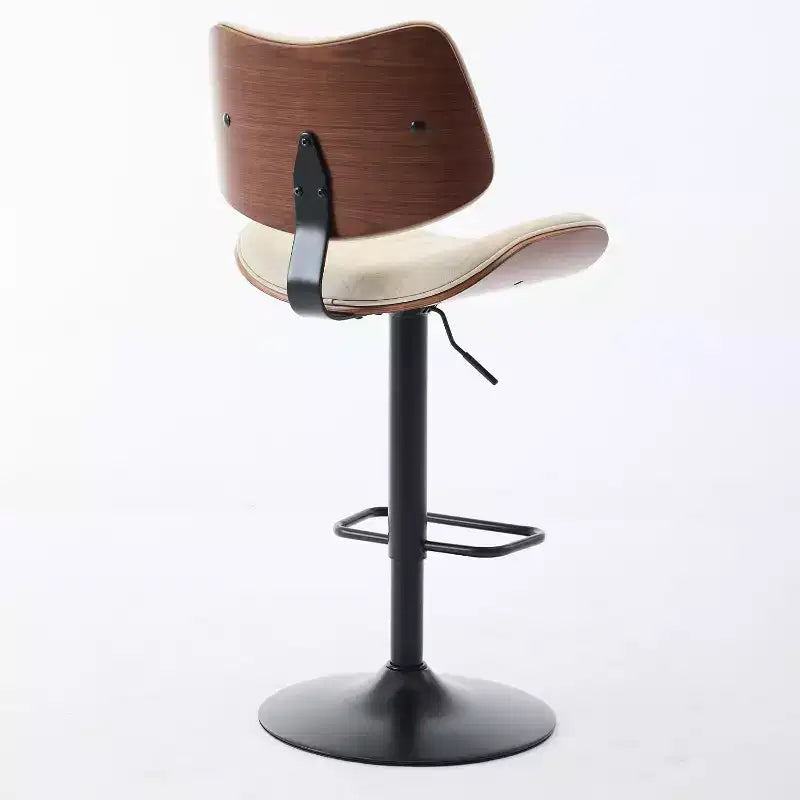 Sgabello da bar girevole beige/nero, altezza regolabile, pelle PU, 1 posto