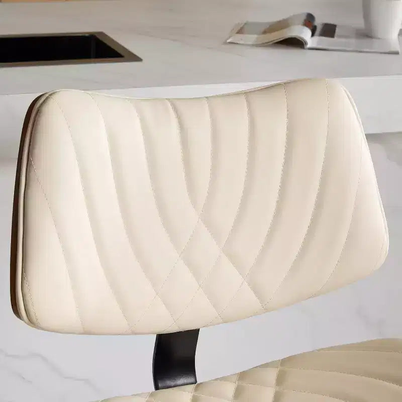Sgabello da bar girevole beige/nero, altezza regolabile, pelle PU, 1 posto