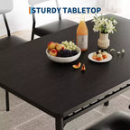 Set da tavolo da pranzo nero da 5 pezzi, 4 posti a sedere, struttura in metallo con sedie imbottite