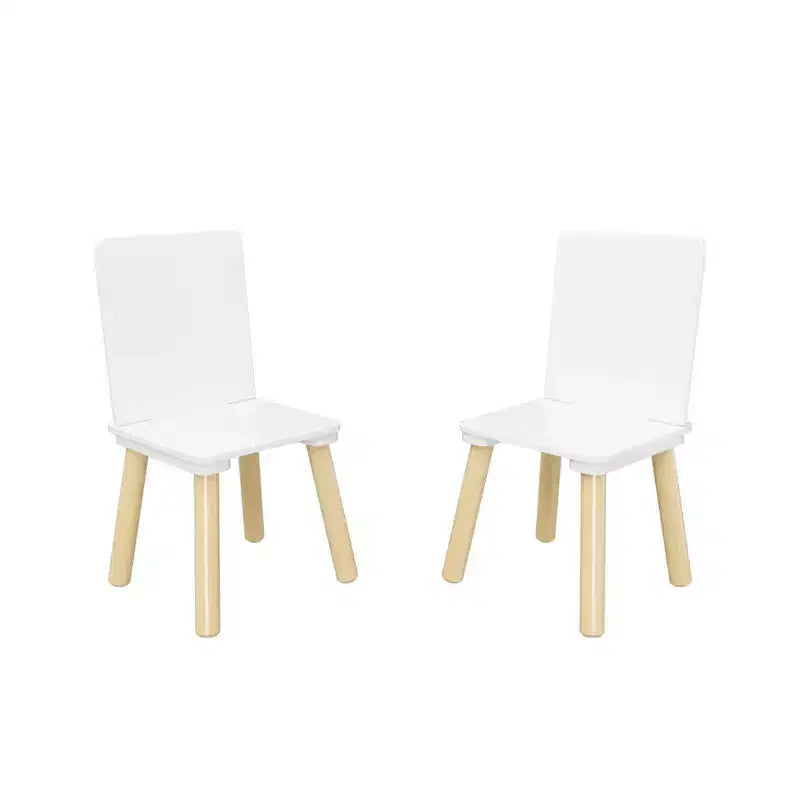Tavolo e 2 Sedie per Bambini Bianco, Legno/MDF, per 2 Bambini
