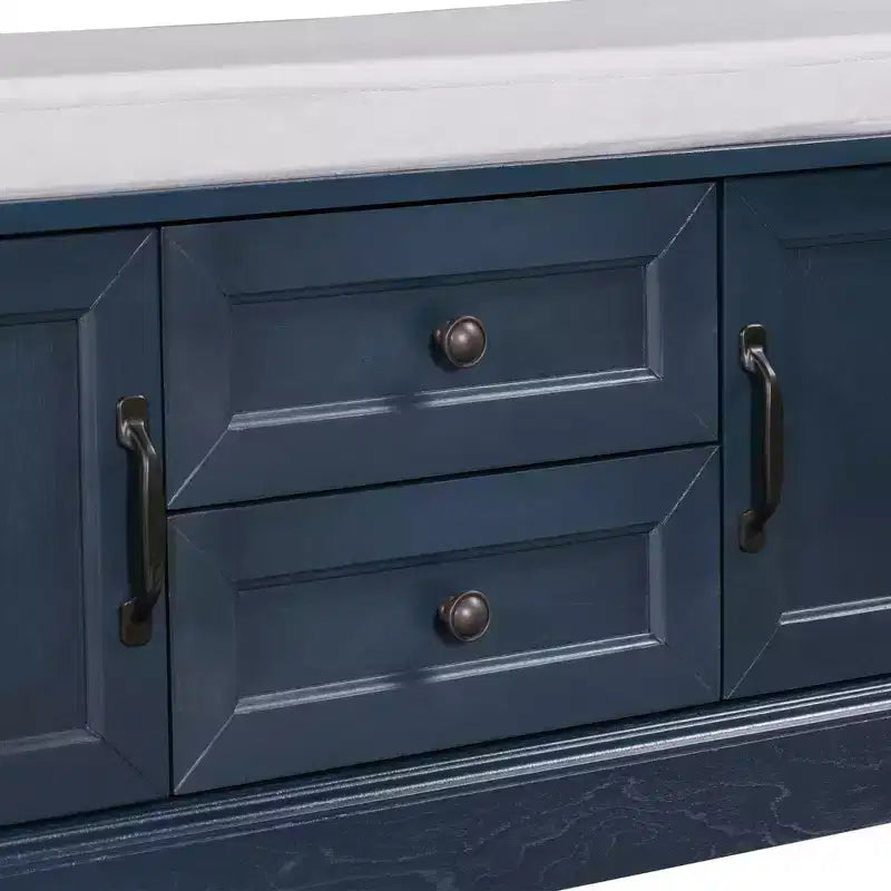 Mobiletto contenitore con 2 cassetti e 2 ante – Nero / Bianco / Espresso / Grigio sbiancato / Blu antico