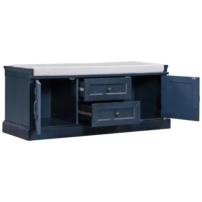 Mobiletto contenitore con 2 cassetti e 2 ante – Nero / Bianco / Espresso / Grigio sbiancato / Blu antico